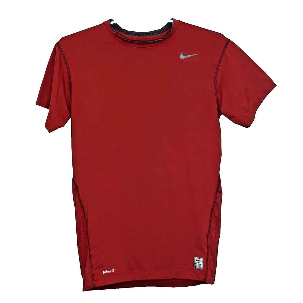 Nike Pro Fit Dry Compression T-Shirt Mens Size XL Red Short Sleeve Crew Neck